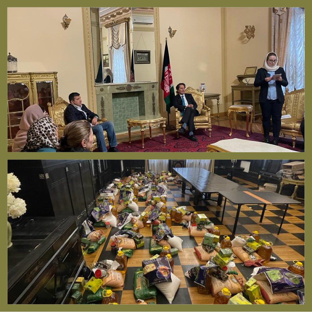 Insura_99PP's tweet photo. روز اول روزه با برف زیبایی به مسکو رسید. در این روز فرخنده، سفارت 🇦🇫 در مسکو سعادت آن را‌یافت تا زمینه رساندن کمک های خیریه به خانم های پنجاه خانواده مستمند افغان در مسکو را به کمک افغان های خیر فراهم نماید. 🌙رمضان همه پر برکت باشد. https://t.co/eycVRkwbfA