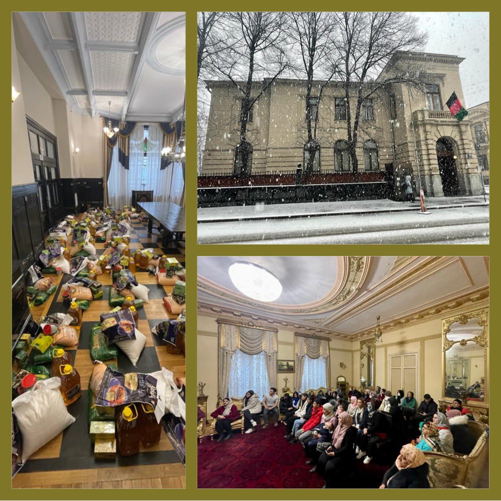 Insura_99PP's tweet photo. روز اول روزه با برف زیبایی به مسکو رسید. در این روز فرخنده، سفارت 🇦🇫 در مسکو سعادت آن را‌یافت تا زمینه رساندن کمک های خیریه به خانم های پنجاه خانواده مستمند افغان در مسکو را به کمک افغان های خیر فراهم نماید. 🌙رمضان همه پر برکت باشد. https://t.co/eycVRkwbfA