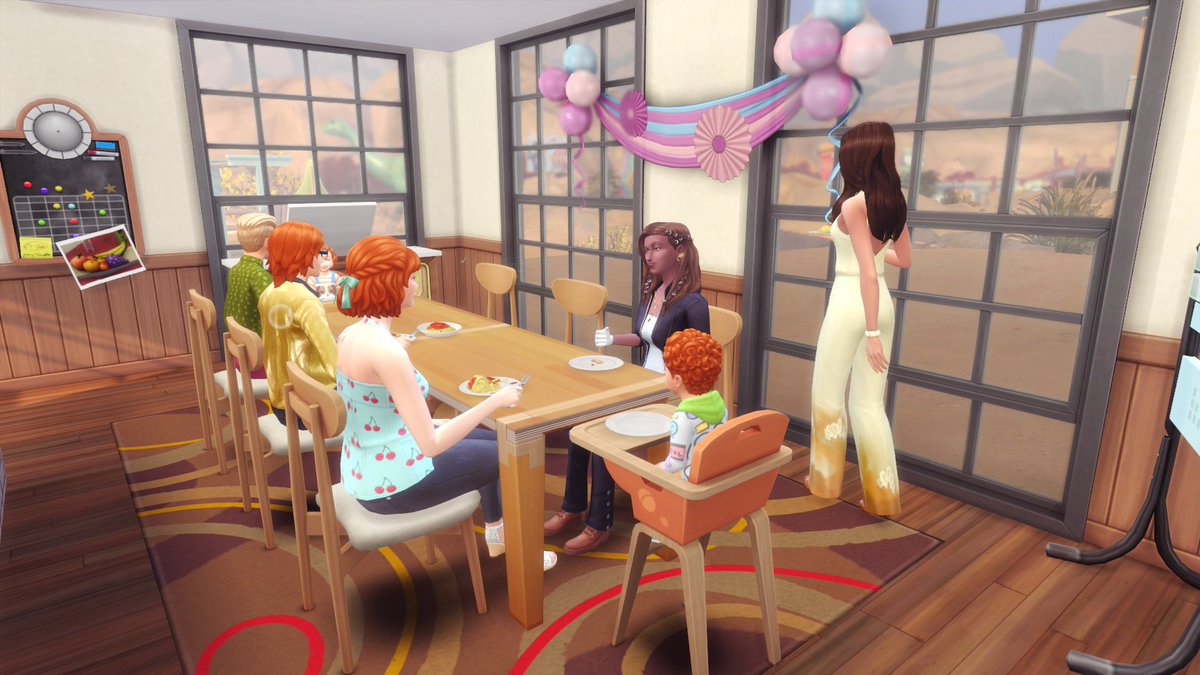 HanbamSims's tweet photo. They've also celebrated Erwin's birthday, followed by Alice's birthday, with Halloween squeezed in the middle! Halloween was a simple meal wearing costumes and a few mischievous interactions, since Dougie is too young to celebrate it fully #NotSoBerry #TheSims4 https://t.co/7AA0xarCUf