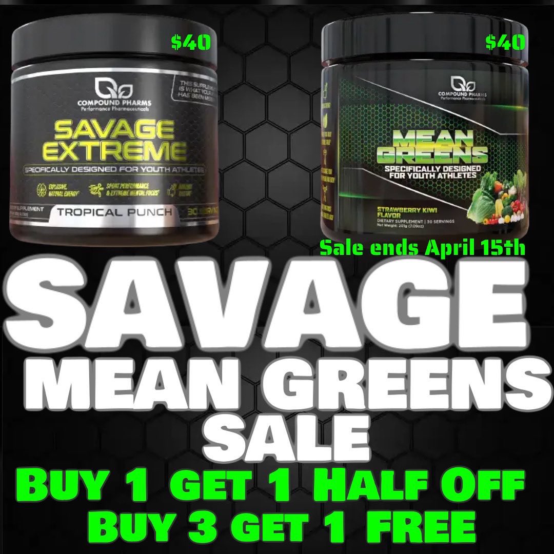 TheCompoundOG's tweet photo. It’s Growing Season!
Spring Sale on Savage and Mean Greens. We will ship directly to your door. Message for details!
Buy one and get one half off.
Buy three and get one for FREE!
Message for details-
#CompoundStronger https://t.co/OILb8o9JMN