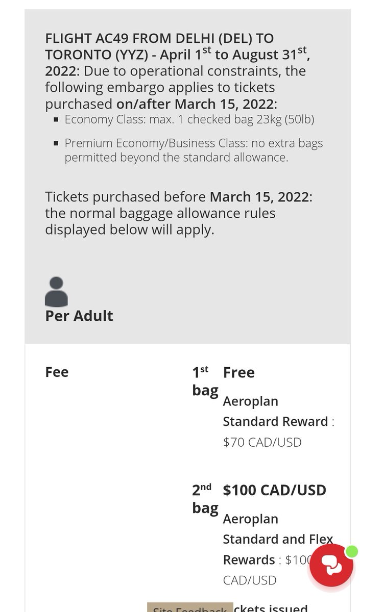 Simarpreetmehar's tweet photo. Dear @AirCanada, i just wanted some confirmation that as per your site it is clear that i can take 2 baggage's along with me as i book my flight ac-49 before 15th march for 17 april but when i contacted your customer service they told me that you cannot take more than 1 baggage. https://t.co/OfyyUFndb4