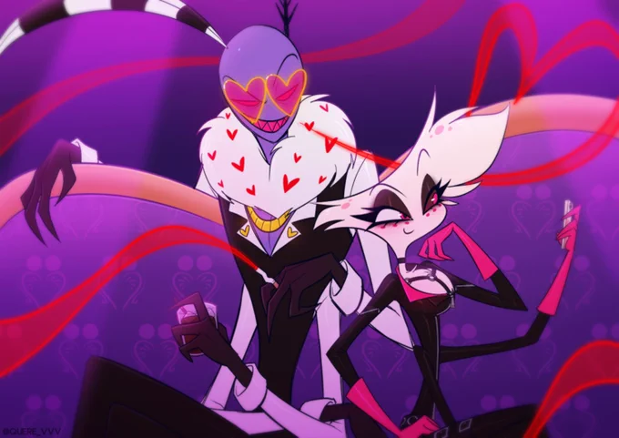 엔젤 생일 기념 재업! Happy Birthday Angel!🕷️💖
#HazbinHotel #angeldust #Alastor #Valentino #SirPentious 