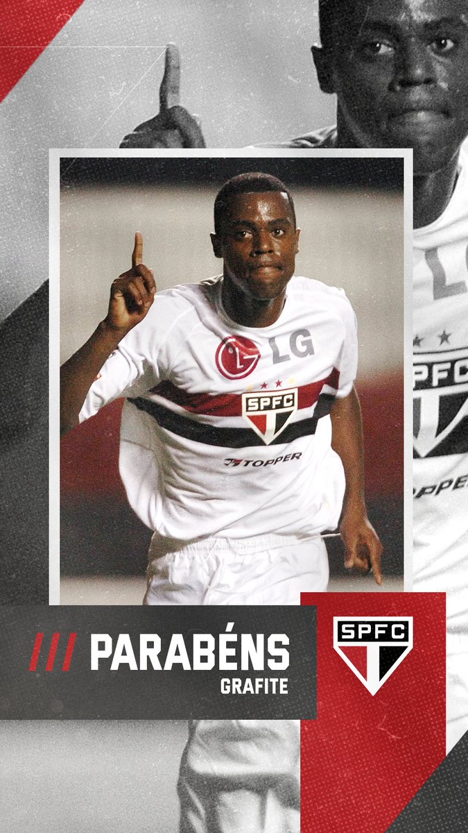 SaoPauloFC's tweet photo. 🎈Hoje é aniversário de um campeão do mundo, da Libertadores e do Paulista pelo Tricolor em 2005.

Grafite defendeu a camisa do São Paulo em 98 jogos, e marcou 40 gols.

Feliz aniversário, Grafite (@Graffa23)! 🥳

#VamosSãoPaulo 🇾🇪 https://t.co/LHaMhHqazu