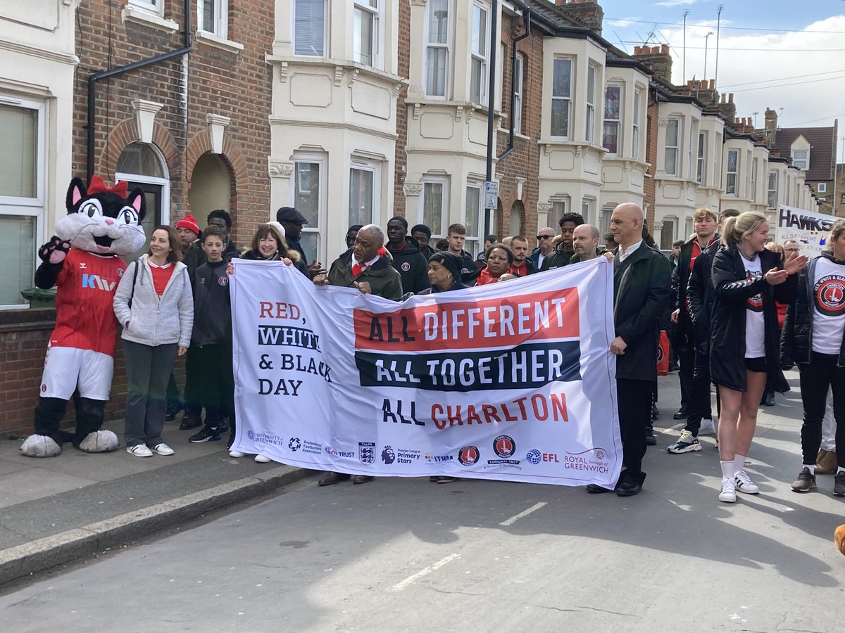 CAFCTrust's tweet photo. RED WHITE &amp; BLACK DAY | Great to have such a variety of local community groups here with us today celebrating Charlton’s diversity! https://t.co/fjjOjsPssn