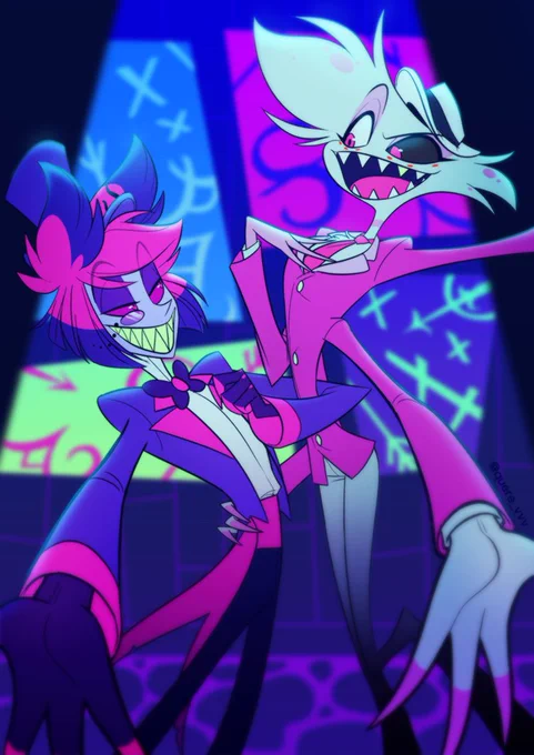 엔젤 생일 기념 재업! Happy Birthday Angel!🕷️💖
#HazbinHotel #angeldust #Alastor #Valentino #SirPentious 