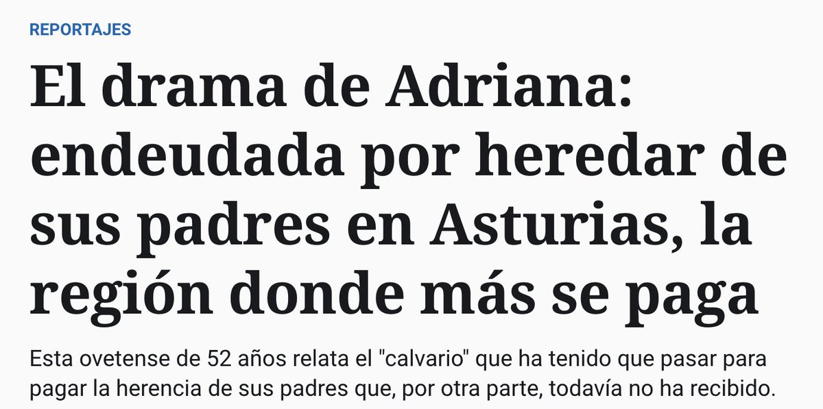 El titular: "El drama de Adriana".

El texto: Adriana y sus dos hermanos heredaron un millón de euros, decidieron no pagar los impuestos que les correspondían en el plazo legal y Hacienda se los acabó reclamando junto con una multa.

Retitulo: "El morro de Adriana".