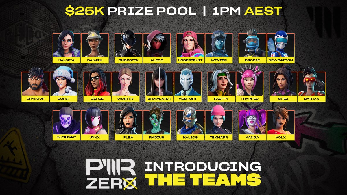 The first set of duos for the $25k PWR Zero Tournament are locked ⚡️

The show kicks off today on youtube.com/PWR at 1PM AEST hosted by <a href="/LachlanYT/">PWR Lachlan ⚡️</a>! 

#PWRUP