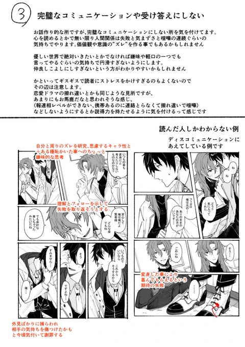 ③完璧なコミュニケーションにしない④文字は出来る限り削る 