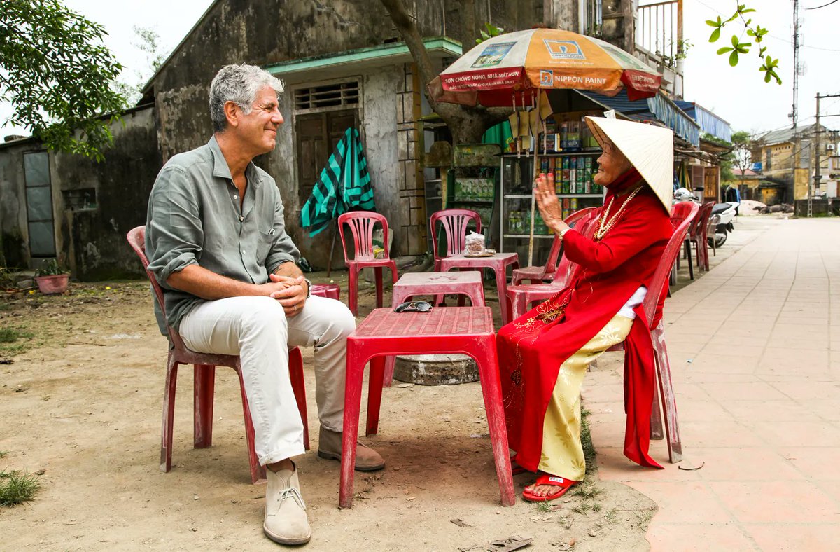 BourdainFanClub's tweet photo. " I always eat like at I did at my grandmother’s house. I don’t go out there looking for shock horror food, but I take what comes. Leave yourself open to that meal that’s going to make you sick or queasy, or you will never have that magic experience."
- Anthony Bourdain https://t.co/v01FF20r5b
