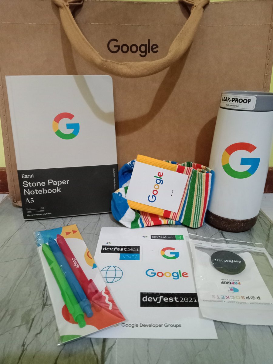 Thank you <a href="/Google/">Google</a> for the amazing #DevFest gift , Boy this stone paper notebook is so NEAT @KarstStonePaper
@Nour_BOUAYADI 
@gdgmena 
<a href="/GDGTiaret/">GDG Tiaret</a> 
<a href="/WTMTiaret/">WTM Tiaret #ProgressNotPerfection</a>