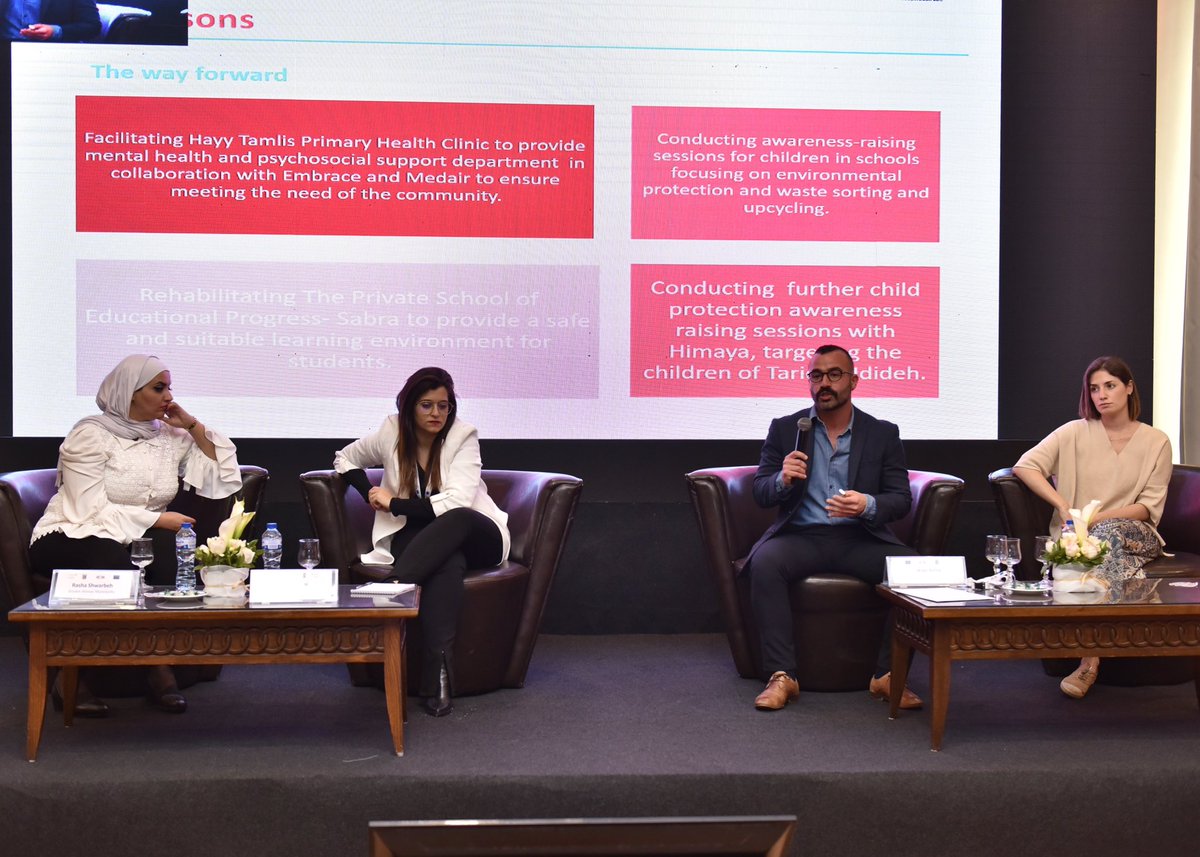 UNHabitatLB's tweet photo. Last week, @UNHABITAT + @CityOfBeirut’s Municipal Social Cell participated in @urban_migration’s “Migration, local stakeholders + inclusive cities in the Mediterranean” event in Tunis to discuss the #MSC - established to mitigate social + protection issues of Beirut’s residents. https://t.co/dW3yknrb3e