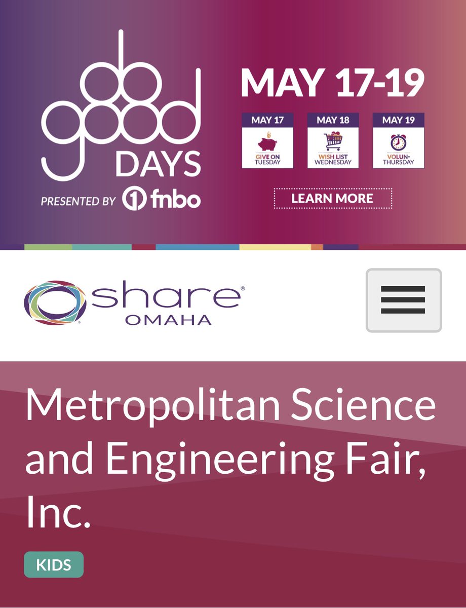 MSEFOmaha's tweet photo. Did you know… #DoGoodDays are coming in may, but you can donate now! Check us out at https://t.co/dnFvAkbPAz
#MSEF22 #MSEF #science #engineering @omahazoo @lauritzengardens @kiewitluminarium https://t.co/UUZQTUc5DL