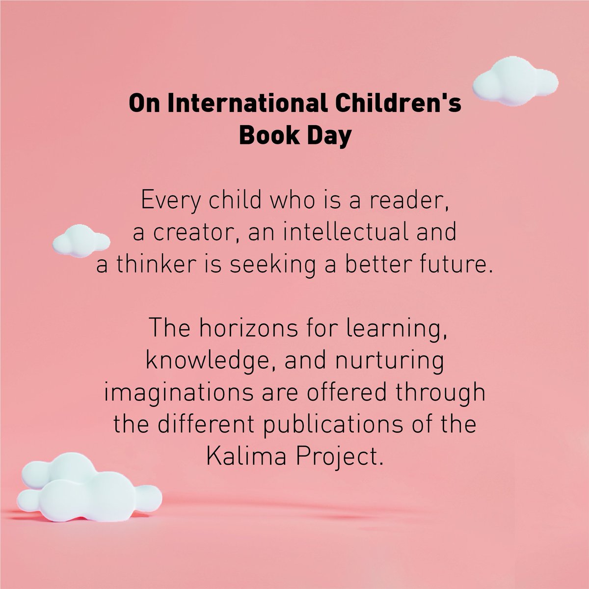 KalimaProjectad's tweet image. The #KalimaProject celebrates #InternationalChildrensBookDay, on April 2, to remind us every year of the importance of projects and initiatives aimed at spreading the culture of reading among children, because it nurtures their cognitive and creative abilities.