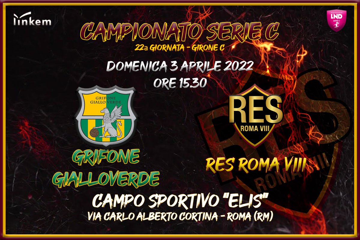 ResRomaCalcioFe's tweet photo. 🔥🔜 𝟐𝟐𝐚 𝐆𝐈𝐎𝐑𝐍𝐀𝐓𝐀 𝐒𝐄𝐑𝐈𝐄 𝐂    

𝐆𝐑𝐈𝐅𝐎𝐍𝐄 𝐆𝐈𝐀𝐋𝐋𝐎𝐕𝐄𝐑𝐃𝐄 𝐯𝐬 𝐑𝐄𝐒 𝐑𝐎𝐌𝐀 𝐕𝐈𝐈𝐈    
 
📆 Domenica 3 Aprile 2022

🕒 Ore 15.30

🏟️ Campo sportivo "Elis"

#ResRomaVIII 💛❤️
#UnicoGrandeAmore https://t.co/u7RXusDs5l
