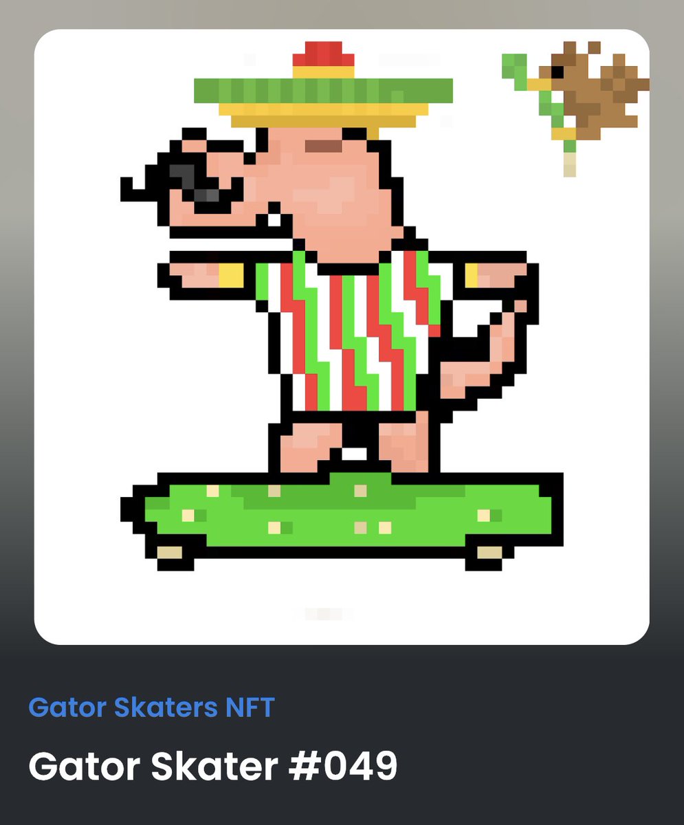 worm_lad's tweet photo. 🙏 Helena my Gator is awesome 
💎🙌 
 @GatorSkatersNFT 
@findurnemo @Jim_worm_lad https://t.co/edJKmj1t0w