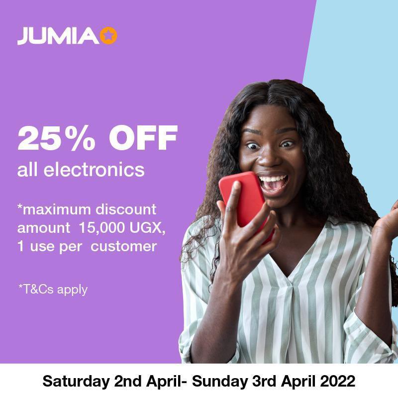 nbstv's tweet photo. What electronics would you like to buy this weekend?
Well, @JumiaUG egabudde with a 25% DISCOUNT on all electronics on the App.
Click on the link; https://t.co/46tRGAlUhc and start shopping.
#JumiaTechSale #JumiaTechHack https://t.co/QdCFW9w78a