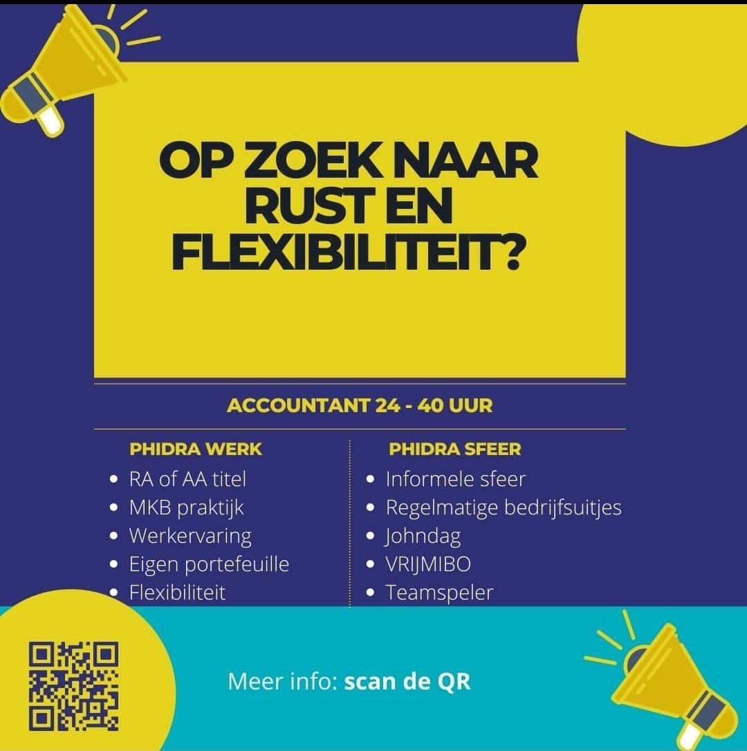 Phidra's tweet photo. Wij zoeken weer nieuwe collega's! #Alkmaar #Haarlem #accountant #vacature https://t.co/fcepFbl04n