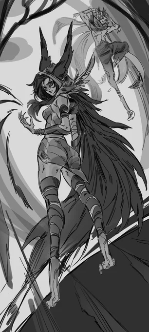 Lol i finally do a post.
Read in this way ⬅️⬅️
#LeagueOfLegends
#LeagueOfLegendsFanArt 
#xayah #rakan 