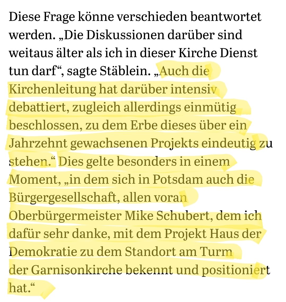 KplZentrale's tweet photo. Was in der PNN steht, ist echt skandalös. Bischof Stäblein "hubert" auf d. #EKBOSynode rum und bezieht sich auf den unsäglichen, der SSV von OB @Mike_Schubert aufgezwungenen Kompromiss-Beschlusses, der schnellsten wieder einkassiert gehört!
#Garnisonkirche
https://t.co/BwLq3BavbQ https://t.co/J1vNUemLkO