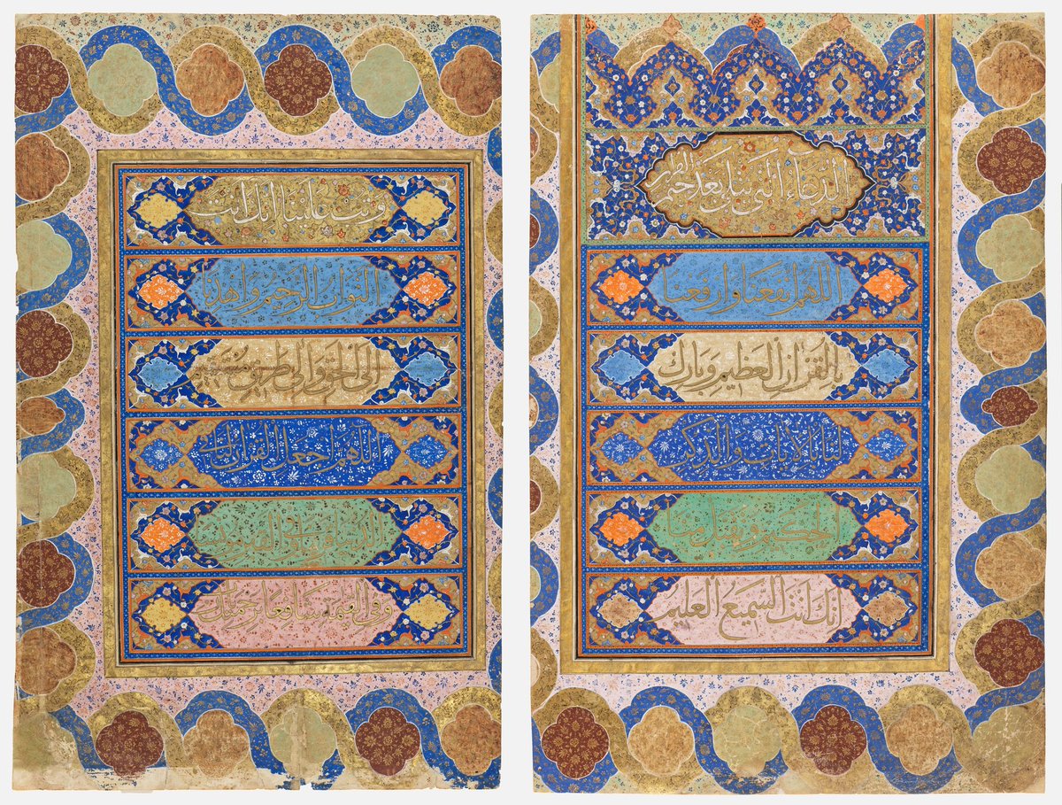 1/ Folio from a Manuscript of the Qur'anIran, Shiraz, 1550-1575Ink, colors and gold on paper  @LACMA  #Ramadan  