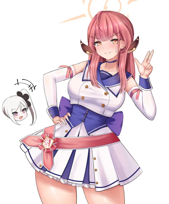 アイドル衣装の陸八魔アルさんを描きました。
アイドル姿をムツキにいじられてそう。
#ブルーアーカイブ 
#BlueArchive 