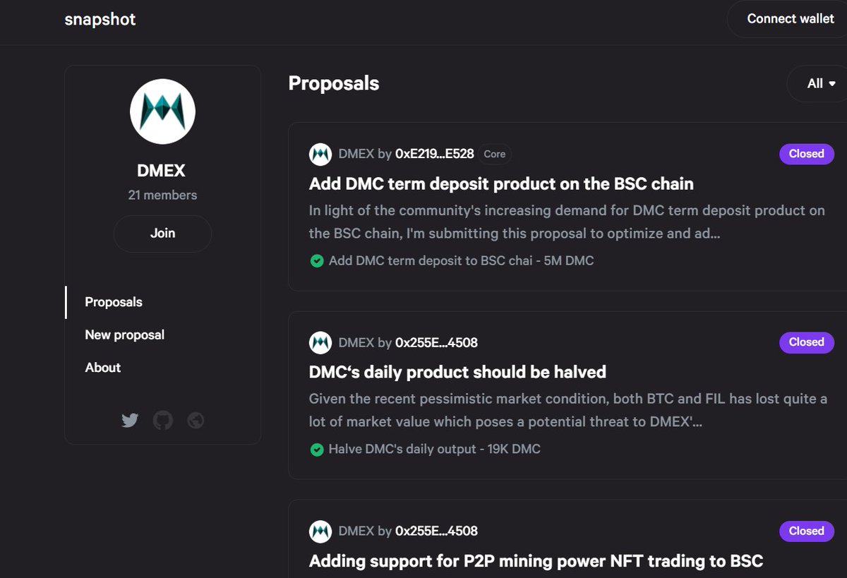 DMEX_finance's tweet photo. DMEX DAO community governance proposal [Add DMC term deposit product on the BSC chain] has ended at 8:28 (UTC+0) on April 1 with a favorable result. The total number of votes cast is 5.1 million.

Voting details: https://t.co/h7FH6zxd3a

Thank you for your support and trust! https://t.co/jgQ1NWPnw7