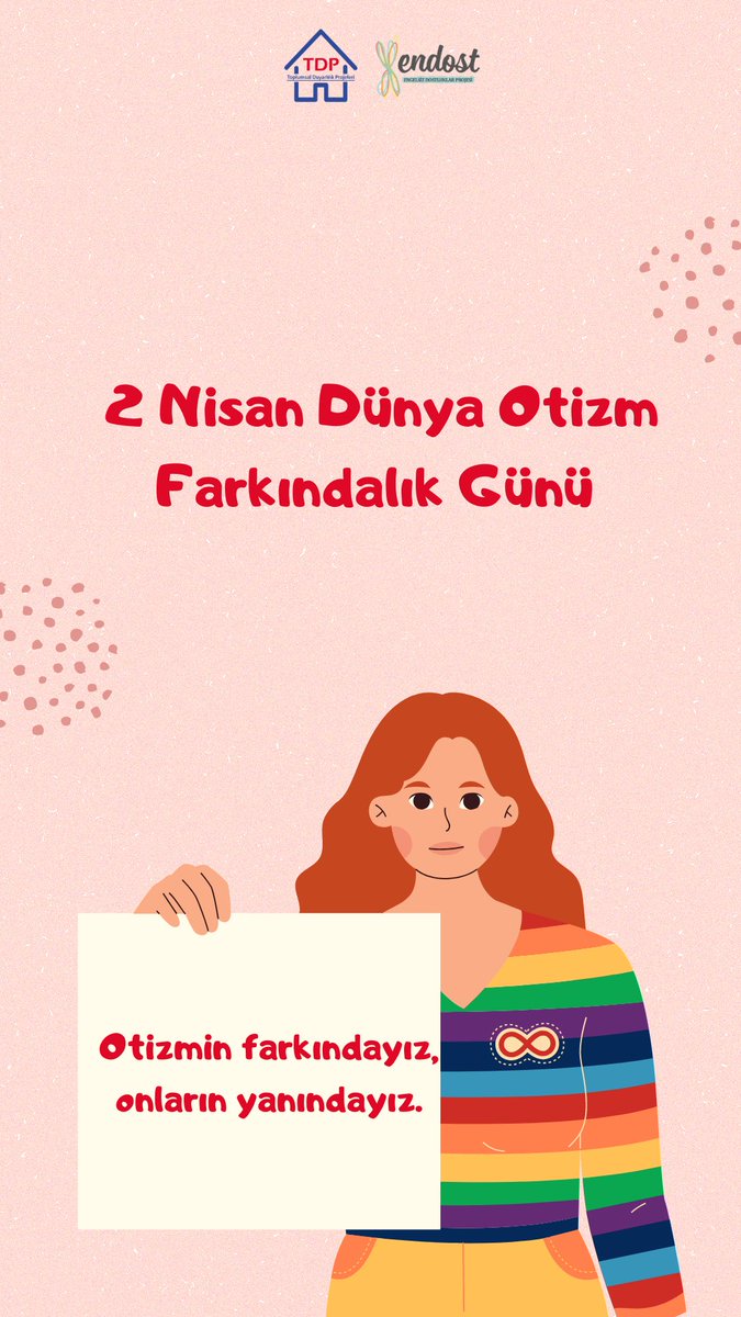 TDP_ENDOST's tweet photo. Bugün günlerden 2 Nisan Dünya Otizm Farkındalık Günü. Otizm bir eksiklik değil bir farklılıktır.❤��� #engelmivarsevgininasamadığı https://t.co/E92mSoK1VP