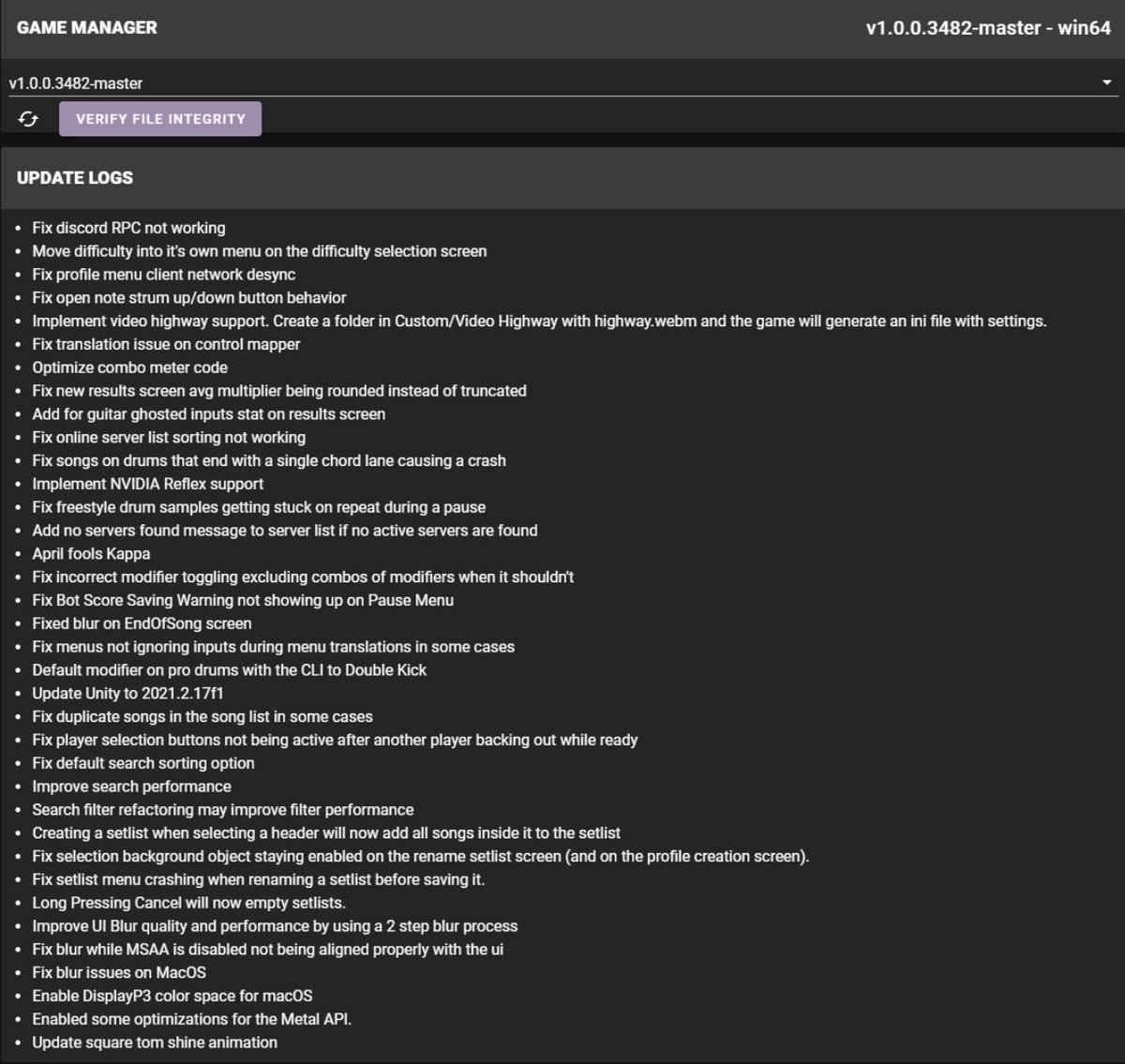 Acabamos de sacar una nueva PTB de <a href="/CloneHero/">Clone Hero</a>  y una de las nuevas características es la inclusion del sistema Reflex de <a href="/NVIDIAGeForceLA/">NVIDIA GeForce Latinoamérica</a>, la implementación me tomo como 20 minutos y funciona de maravilla. 10/10