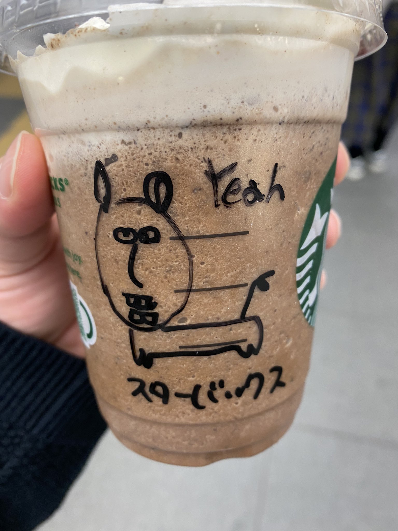 Nemachi ばーす スタバでレジしてくれた眼鏡の可愛い店員さんが 一生懸命カップになにか描いてくれてて 楽しみにしてたら予想以上に画伯だった Yeah T Co 2bafhlxuou Twitter Nemachi ばーす スタバでレジしてくれた眼鏡の可愛い店員さんが 一生懸命カップになにか描いてくれてて 楽しみにしてたら予想以上に画伯だった Yeah T Co 2bafhlxuou Twitter