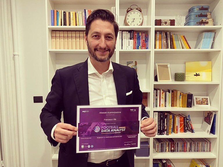 VillaFrancesco4's tweet photo. Another important step forward in my professional education:
Football Data Analyst!
⚽️👨🏻💻
Special thanks to @wylabincubator
#agentslife #education #football #footballdata #dataanalyst #score_ #neverstoplearning #footballscouting #footballdataanalyst https://t.co/nceTglquGb
