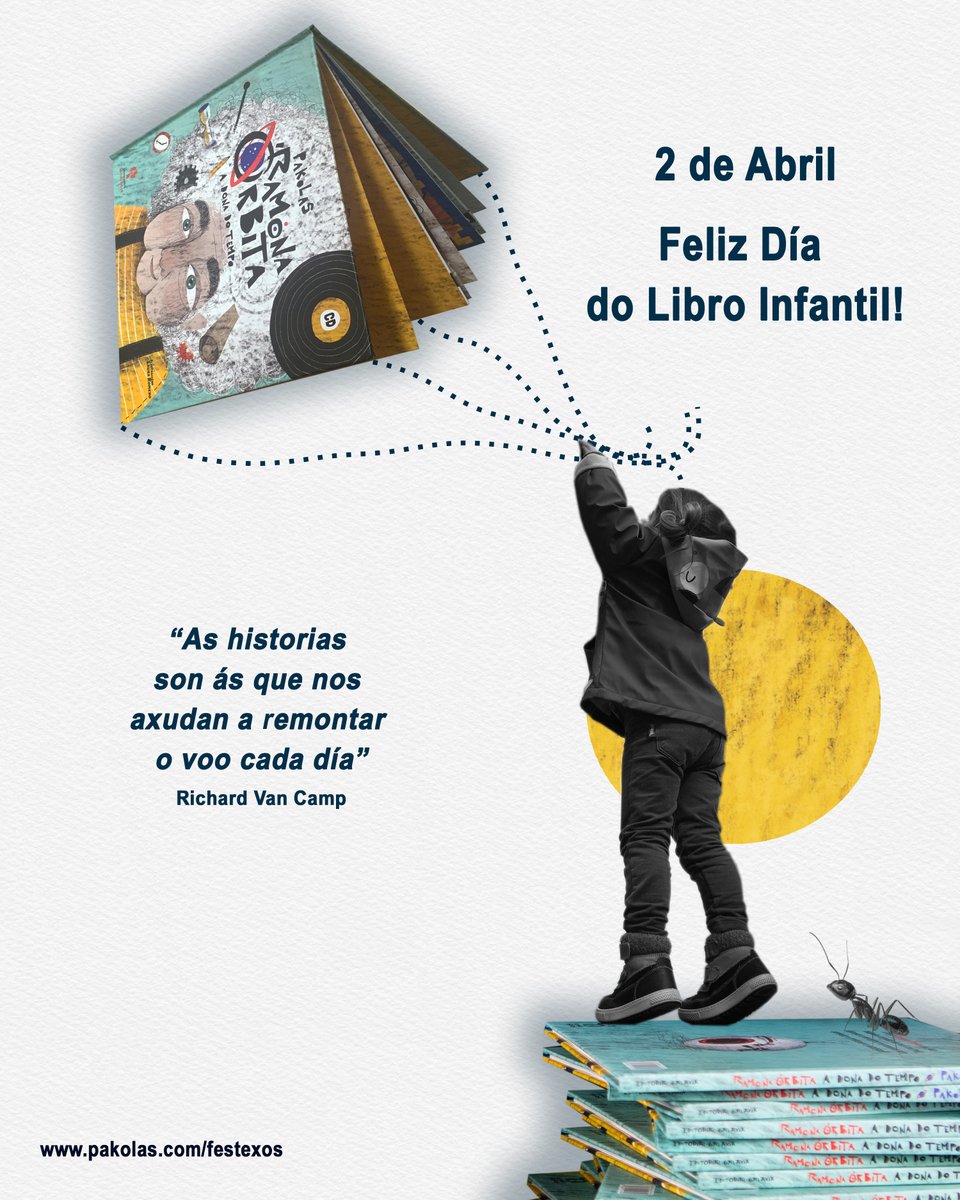 pakolascerdeira's tweet photo. 🎉Feliz Día do Libro Infantil🎉 Libros para soñar, para voar, para viaxar, para aprender, e por suposto para escoitar, con moito rock and roll! 🤟
#diadolibroinfantil #childrensbookday #libroilustrado #librocd #libroinfantil #books
@sonarbore @EdGalaxia https://t.co/zMDm9Up9M8 https://t.co/ZnnkNYbP2D