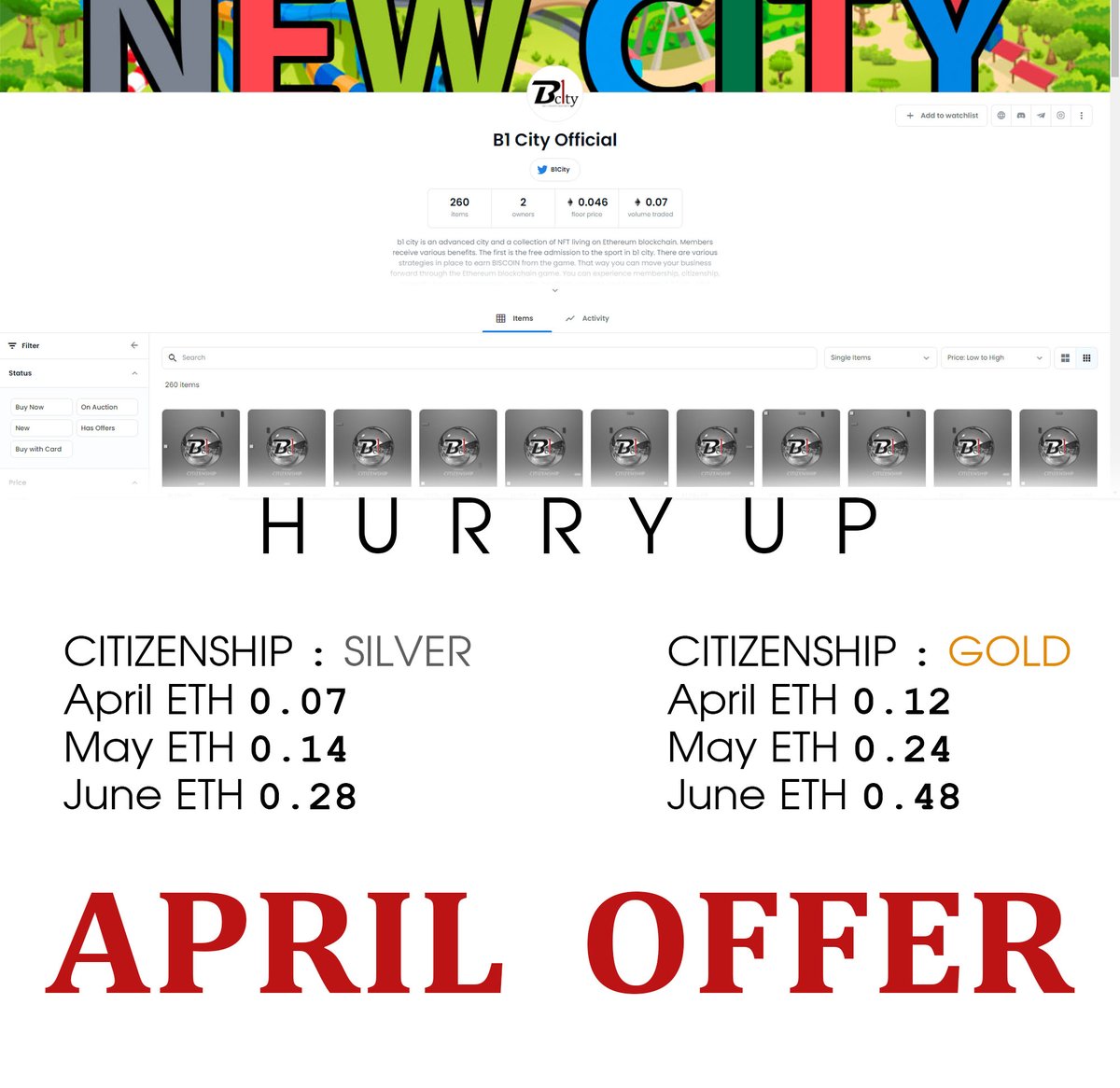 B1City's tweet photo. April Month offer😈
_Hurry up guys_
#NFT #NFTCommunity #NFTGiveaway #NFTProject #NFTGame #nftart #EthereumNFTs #Ethereum #Crypto https://t.co/mDyWTALW2x