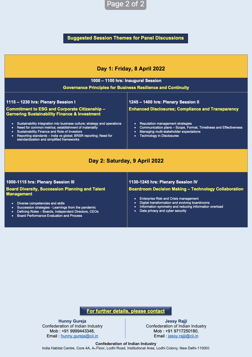RajeshN_Gupta's tweet photo. Pleased to share that I shall be amongst the speakers at the 15th Confederation of Indian Industry Corporate Governance Summit scheduled on 8th and 9th April 2022.

#CII #CorporateGovernance #ESG #Technology #Decisionmaking https://t.co/VPQqoJoCIE