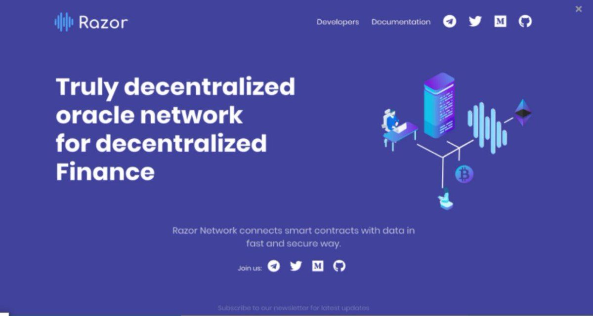 Caesar_Jay1's tweet image. 🔊 @razor_network is a truly #decentralized #Oraclenetwork, connecting Smart Contracts with real world data
#Razornetwork is the 1st oracle network, which is both fast &amp;amp; secure. They&apos;ll also be building apps to showcase the power of the oracle &amp;amp; to bootstrap user adoption
$RAZOR
