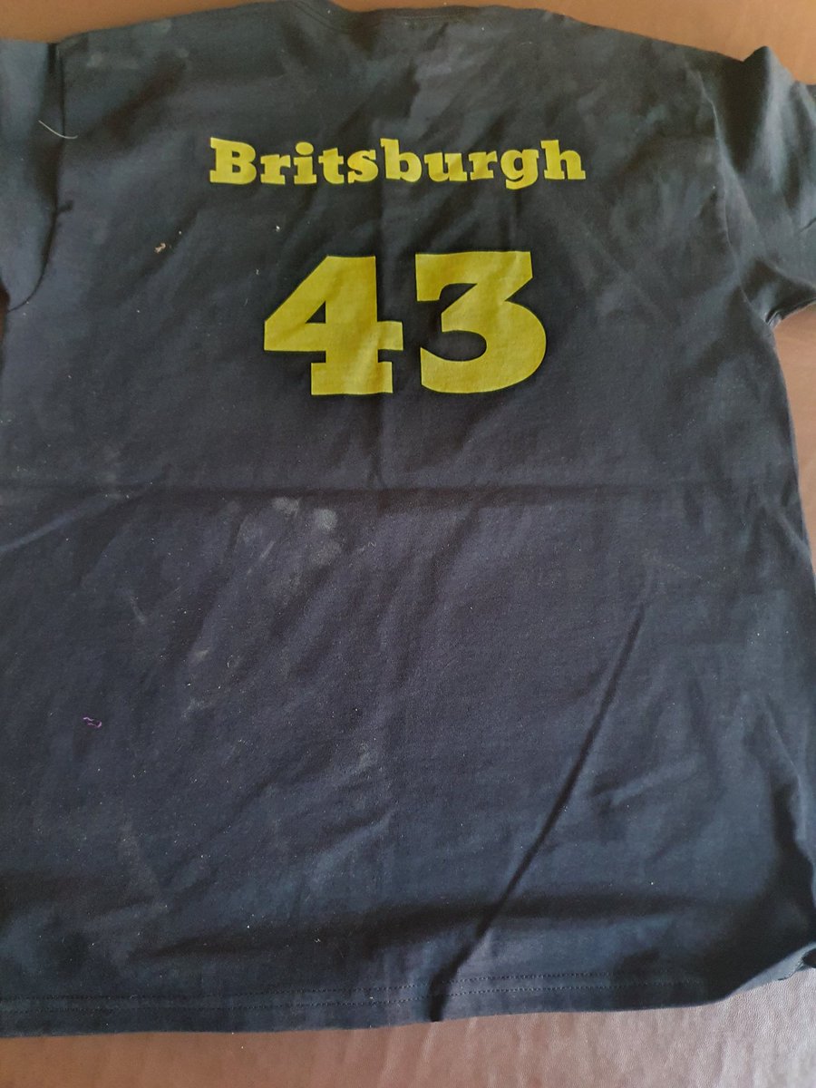 BritsburghOwen's tweet photo. My new #Britsburgh t shirt arrived this morning. #SteelerNation https://t.co/u2ujAVE7gC