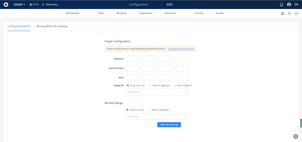 itsminer_com's tweet photo. Miners can change the dynamic IP to static IP for the convenience of managing the mining machine.
How?
With the function of 'Configure Fixed IP'
See how on #MiningManagement with
@itsminer_com
: https://t.co/oydXUcmiRS https://t.co/3etD3oFwoP