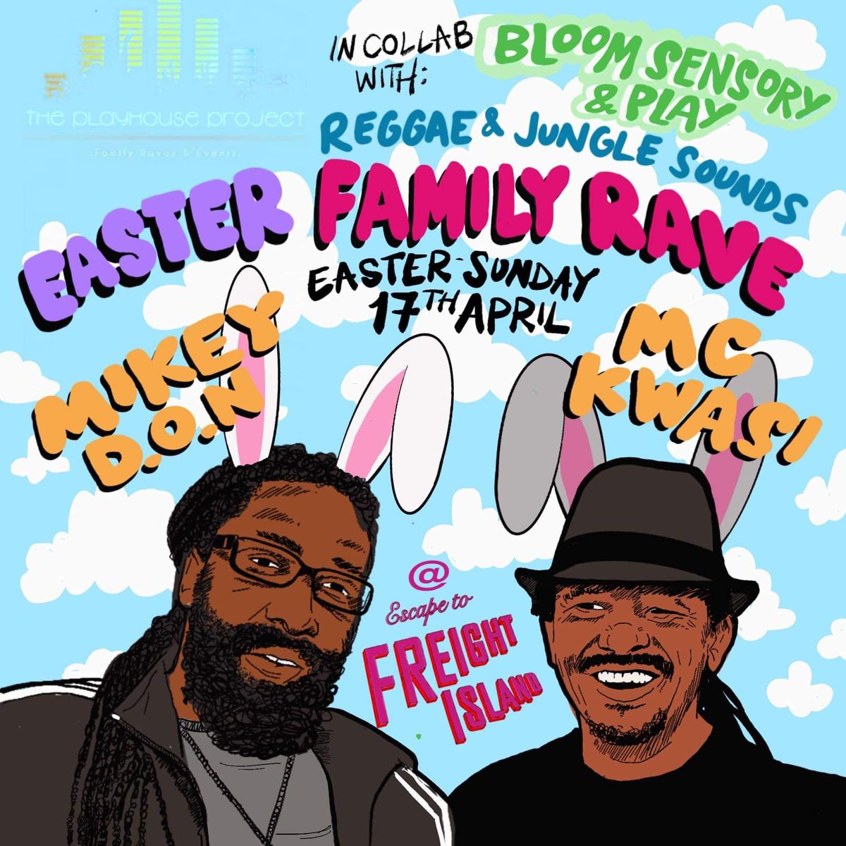 THE PLAYHOUSE PROJECT EASTER RAVE W/ MIKEY D.O.N & MC KWASI @freightisland 🚧 Bunny performers, bubble and hoop sessions, arts & crafts, inflatables, sensory sessions, chocolate eggs and more. 🐰🐥 In collaboration with @bloombabyclass Tickets 👇 go.kaboodle.co.uk/etfi-playhouse…