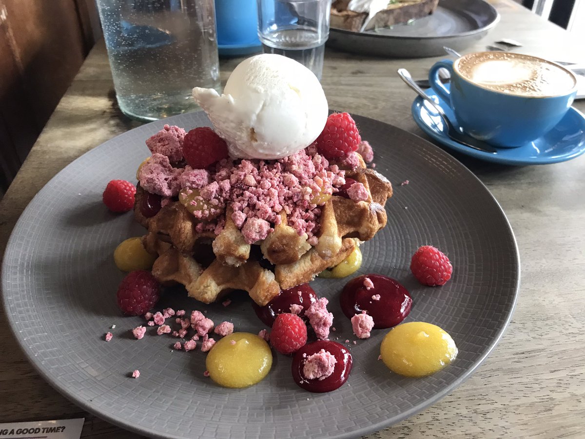 CoffeeBeanNI's tweet photo. Waffles. General Merchants (East Belfast). Wow!! #WHYBNI also recommend Anna &amp; Luis as brilliant staff as well. https://t.co/3pUv6Q5swv