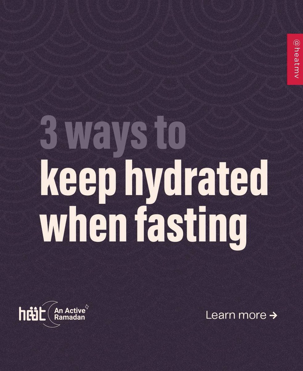 heatmv's tweet photo. Feeing extra dehydrated today? There are ways that you can avoid feeling this way even while fasting.
Swipe to learn how.
#ActiveRamadan https://t.co/mFDQikK9Pm