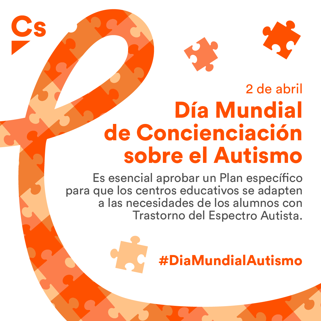 CsBaleares's tweet photo. 🗓 Hoy es el #DiaMundialAutismo.

Desde Cs seguimos trabajando para afrontar los retos de las personas con #TEA y de sus familias.

👇 Es fundamental aprobar un Plan específico para que los centros educativos se adapten a las necesidades de los alumnos con TEA. https://t.co/QZXg3Nkqxe