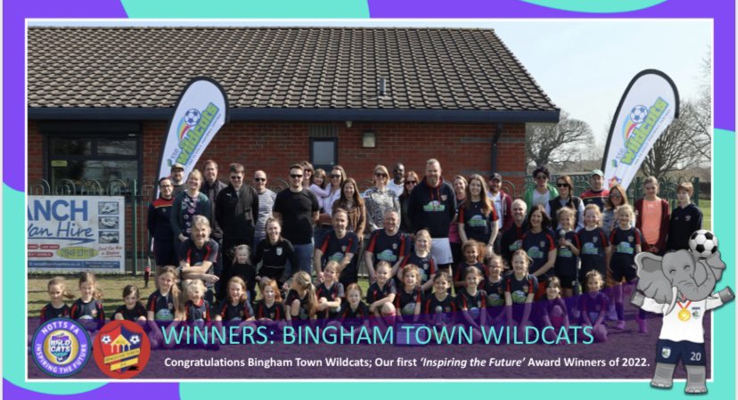 NFAMichelle's tweet photo. 👀🗞 | Read All About it… 

https://t.co/TVEF7ixnTG

BINGHAM TOWN; Winners of our first 𝘐𝘯𝘴𝘱𝘪𝘳𝘦 𝘵𝘩𝘦 𝘧𝘶𝘵𝘶𝘳𝘦 Award.

Big Well Done @BinghamWildcats 👏🏼

Absolutely fantastic to see your development &amp; even better to see so many smiling faces on those wildcats!⚽️🌈🐾 https://t.co/JUwYLf4QHj