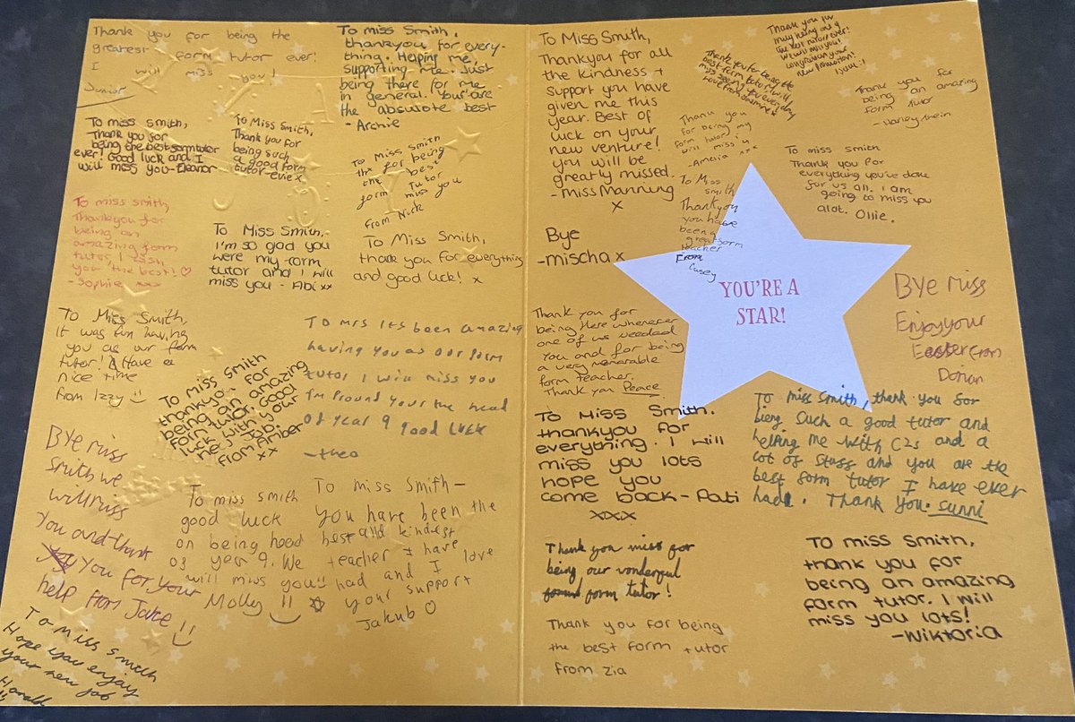 Reflecting on the privilege of being a Form Tutor - I will miss this fabulous group of individuals on a daily basis and can’t wait to see them continue to grow over the years. Equally looking forward to the role of Head of Year 9 after Easter surrounded by amazing colleagues 💛💚