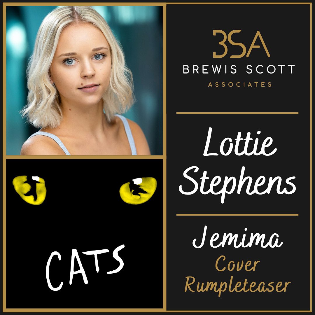 BSATalent's tweet photo. Our brilliant @lottiestephenss will play Jemima and cover Rumpleteaser in the International Tour of @CatsMusical 

Huge thanks to the team at Grindrod &amp; Burton Casting. 

Lottie is a 2020 graduate from @LaineTheatreArt https://t.co/IK56KrIpRH