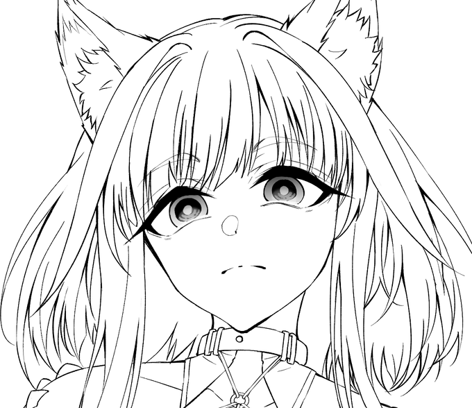 pixivリクエスト作業ペン入れ終わりかな 