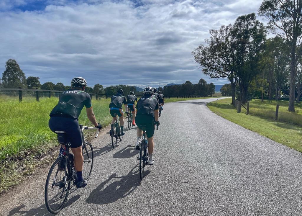 Future2Foundn's tweet photo. Stunning image of our riders travelling into the country town of Denman today #future2 #future2wheelclassic https://t.co/4tvOAfbif2