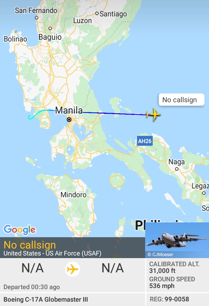 Oceanworldfree's tweet photo. πΊπ²USAF 99-0058 #AE0804
from #SubicBay heading to #Guam
#ClarkAirBase #Aparri #Apari
Boeing C-17A Globemaster III https://t.co/EtMxoStWFI