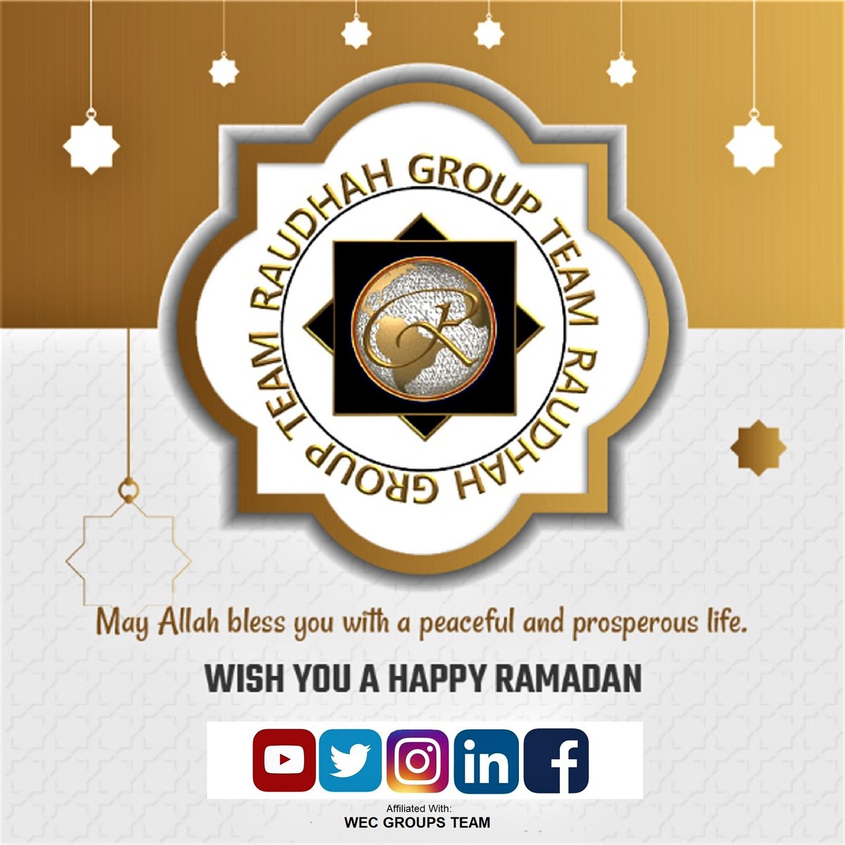 RaudhahGroup's tweet photo. May this month of Ramadan be fruitful. Here’s wishing you to receive the most delightful gifts of Ramadan, Happy Ramadan Kareem to you, and all Muslim members around the world. @WECGroupsTeam @TheFounderOfWEC #ShawnIskandar #PesonaWanitaTeam https://t.co/YZpS2ufaUM
