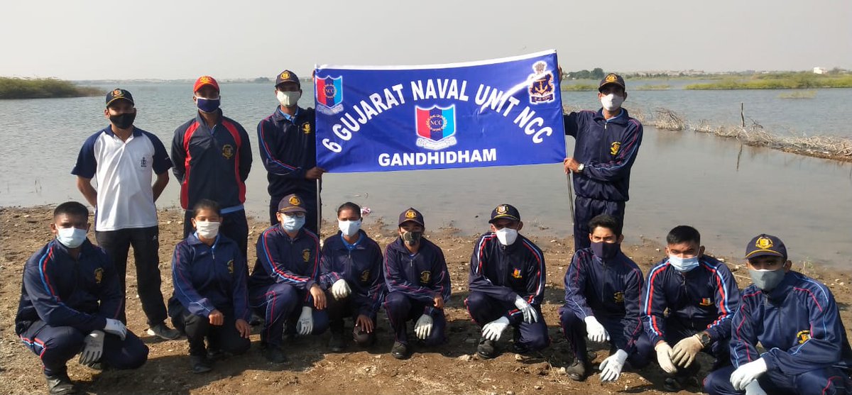 NccCadets1's tweet photo. #  PUNEET SAGAR 02 APR 22   02 PI Staff, 01 ANO &amp; 45 Cdts of  6 Guj NU NCC undertook Waterfront cleanup near Luni &amp; Kuvay Villages. A total of 5 Kg  non-biodegradable waste was collected &amp; handed over to Civic  Authorities.
@DefencePRO_Guj
@HQ_DG_NCC
@jitu_vaghani
@Bhupendrabjp https://t.co/GN27JQMror