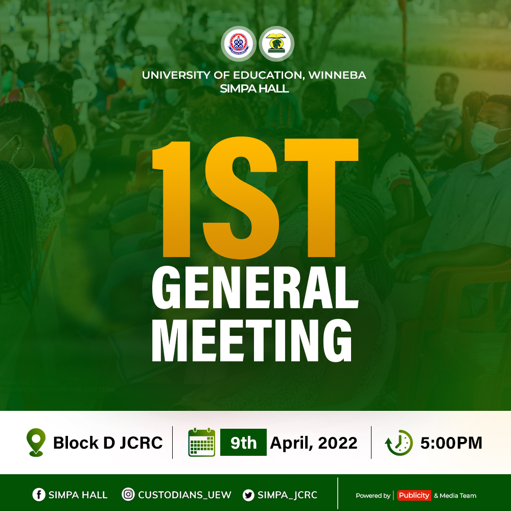 SIMPA_JCRC's tweet photo. The First General Meeting of the 2021/2022 Academic Year features the "We Shall Never Walk Alone Budget" for the 2022 fiscal year.
#WESHALLNEVERWALKALONEBUDGET
#CUSTODIANS
#GREATNESS
#SAMMY4SIMPA
@GeosaOfficial
@hesauewofficial
@possa_uew
@uewsrc1
@miss_hannet
@uew_daily https://t.co/nsBk0ujmBE