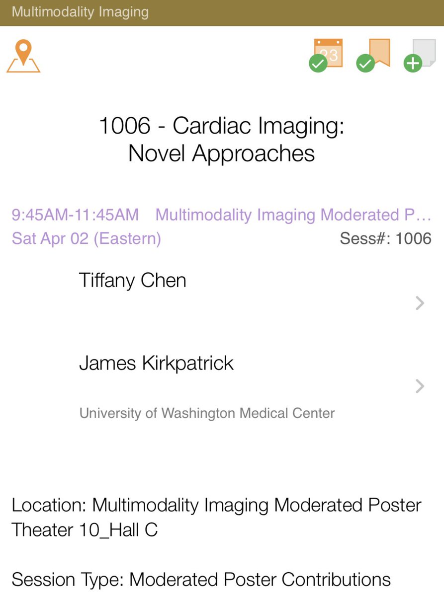 Join us this morning 9:45-11:45am in Poster Hall C to see some stellar abstracts in novel #ACCImaging at #ACC22! 📸🧲🫀

Amyloid & CAV #cvNuc, plaque #CCTA #YesCCT, PTT #whyCMR, AVC #echofirst, LA fxn #whyCMR